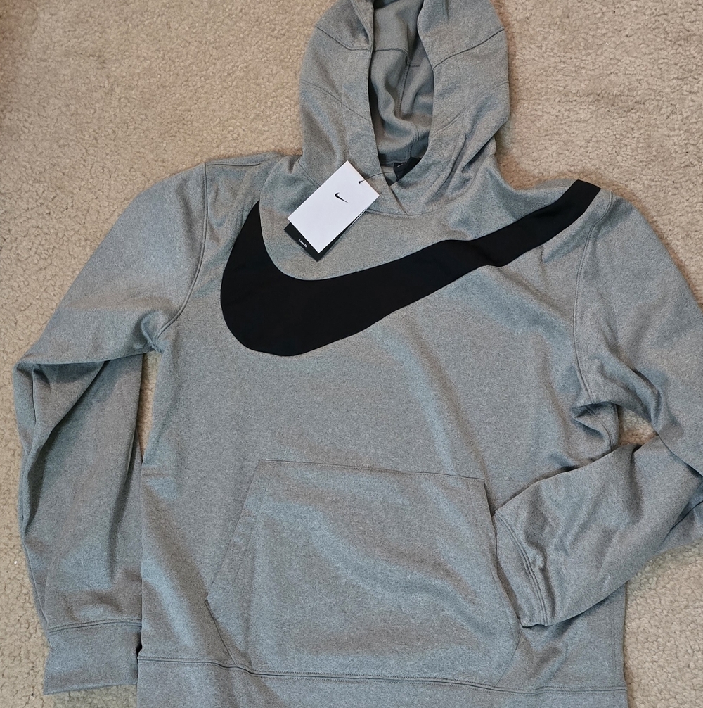 Nike Dri-fit Grey Hoodie & Joggers Set with Black Swoosh - Picture 2 of 6